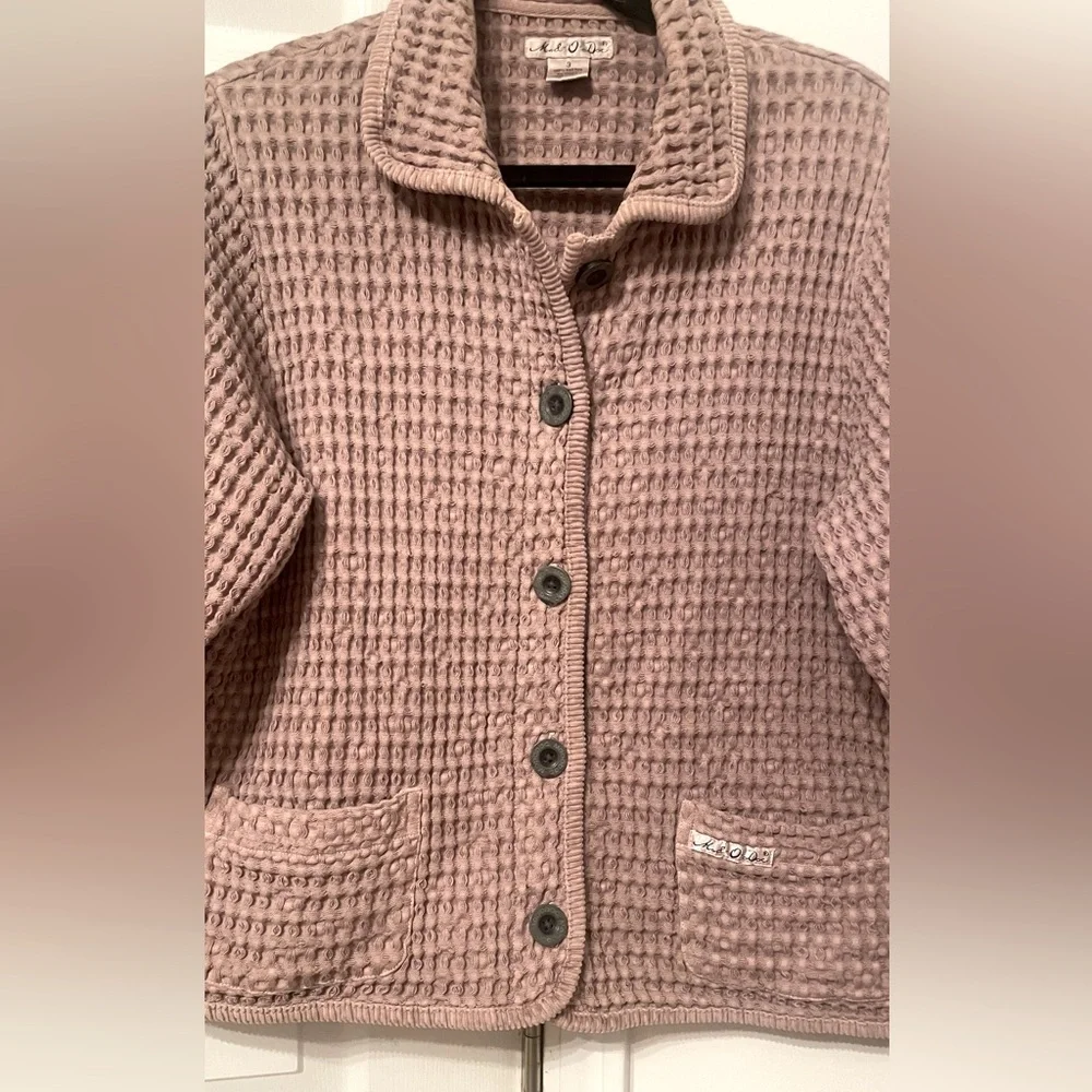 MOD O DOC dusty lavender waffle weave artsy jacket Size 3 ( M-L)